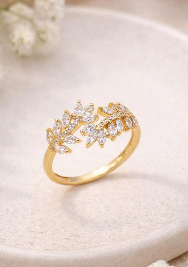 Golden Alloy Ring - Indya