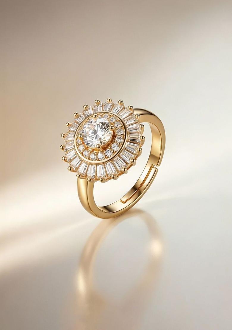 Golden Alloy Ring - Indya