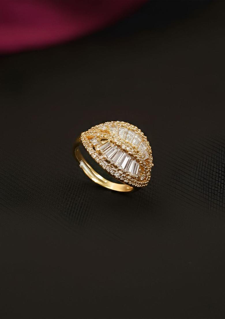 Golden Alloy Ring - Indya