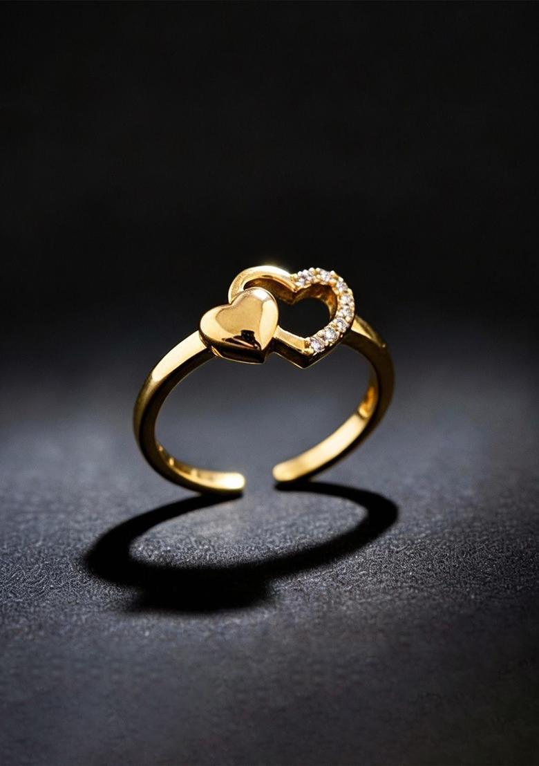 Golden Alloy Ring - Indya