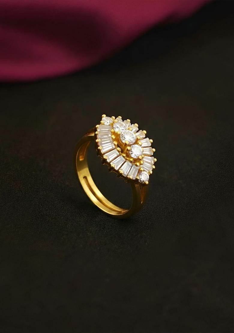 Golden Alloy Ring - Indya
