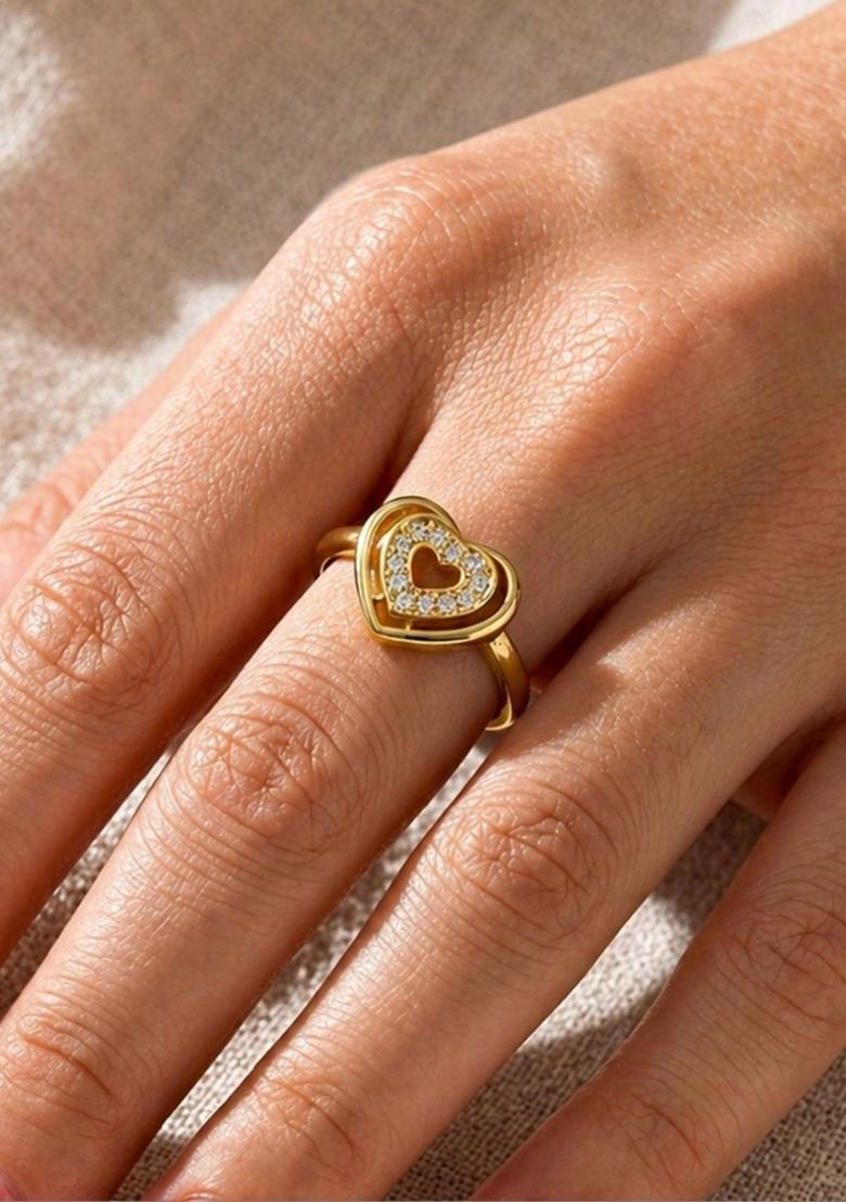 Golden Alloy Ring - Indya