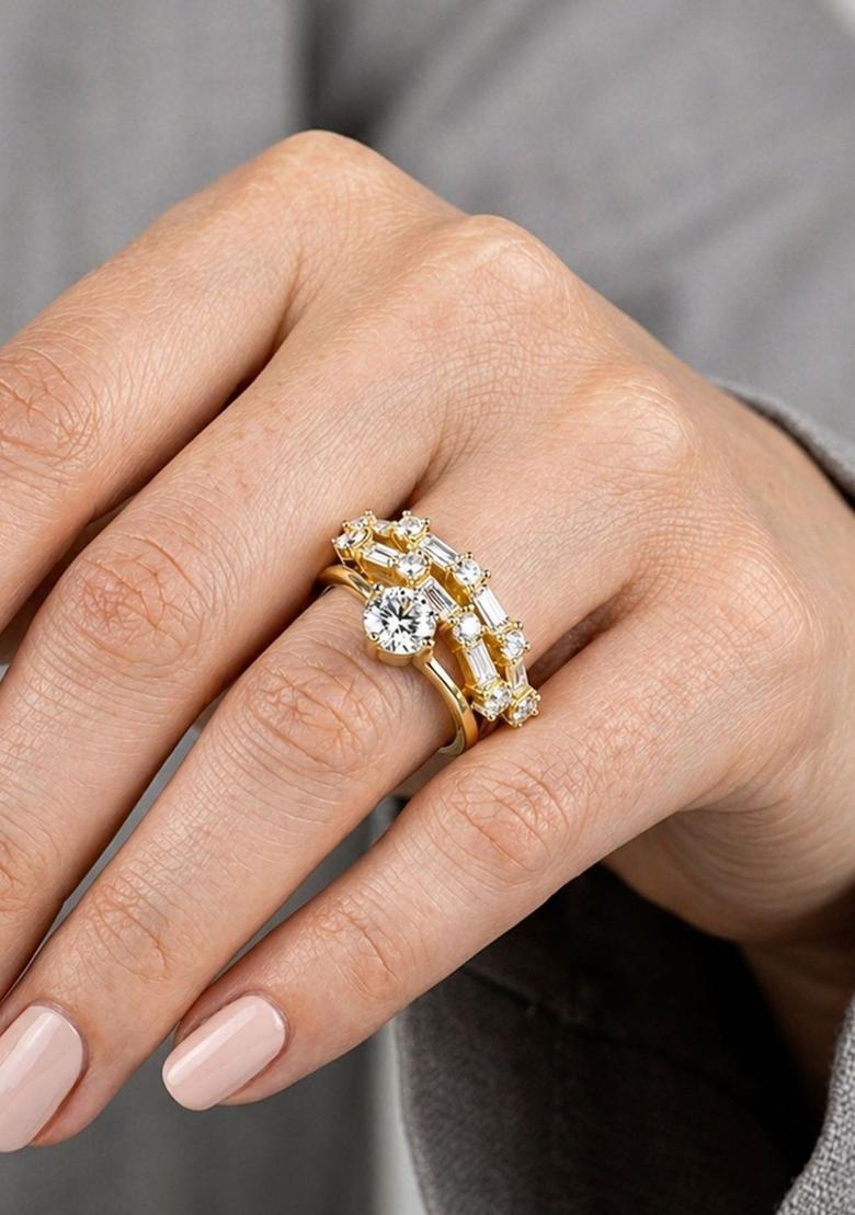 Golden Alloy Ring - Indya