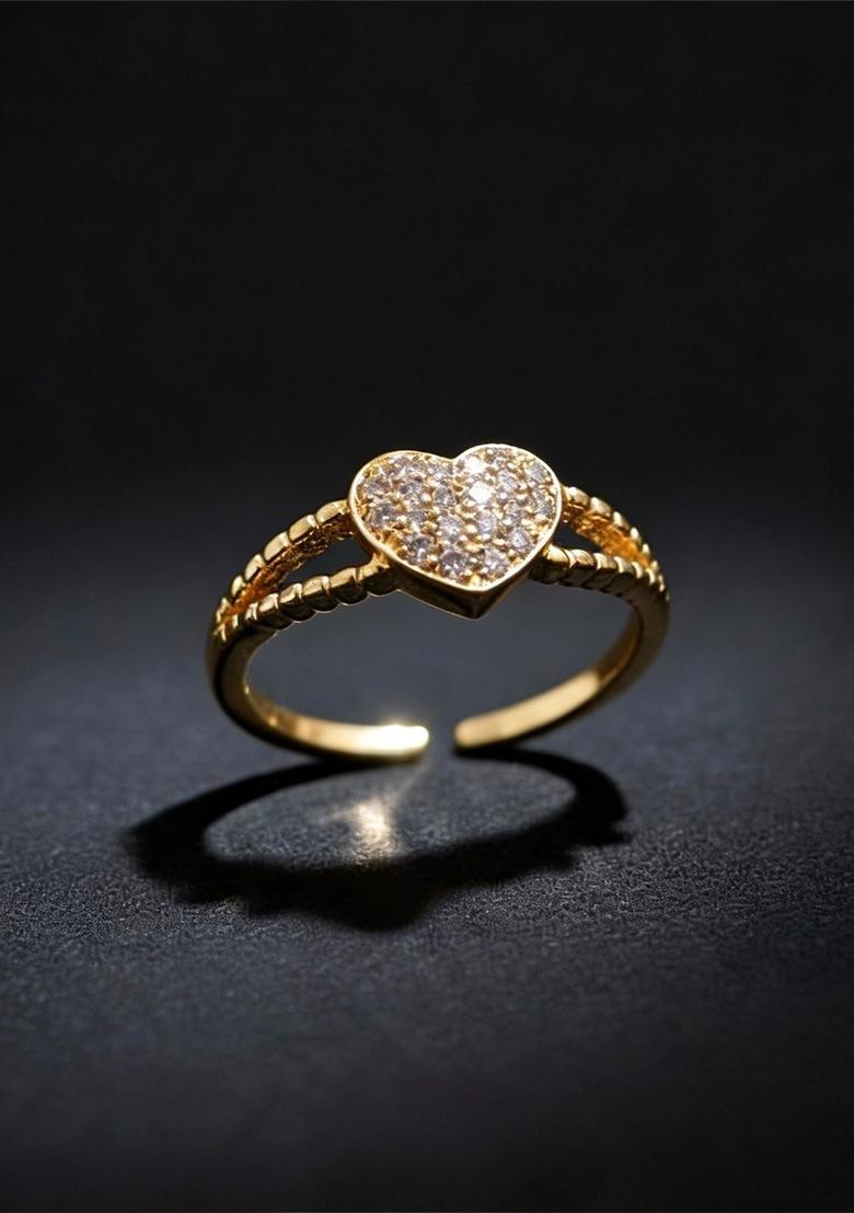 Golden Alloy Ring - Indya