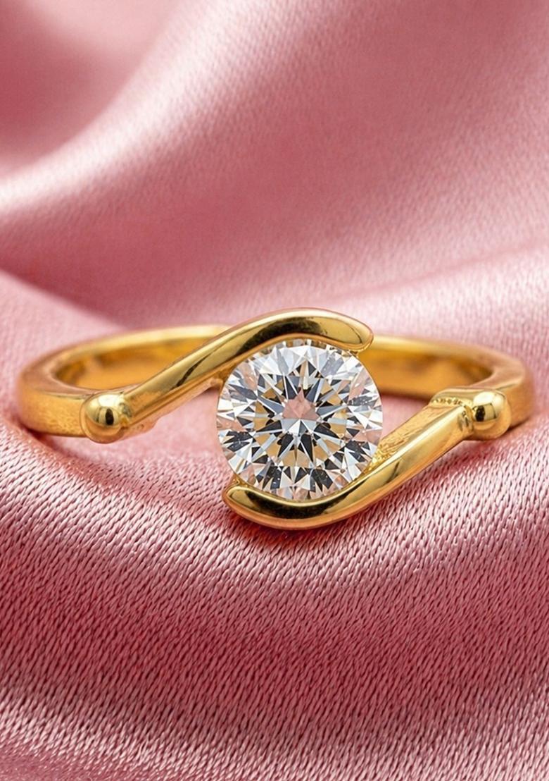 Golden Alloy Ring - Indya
