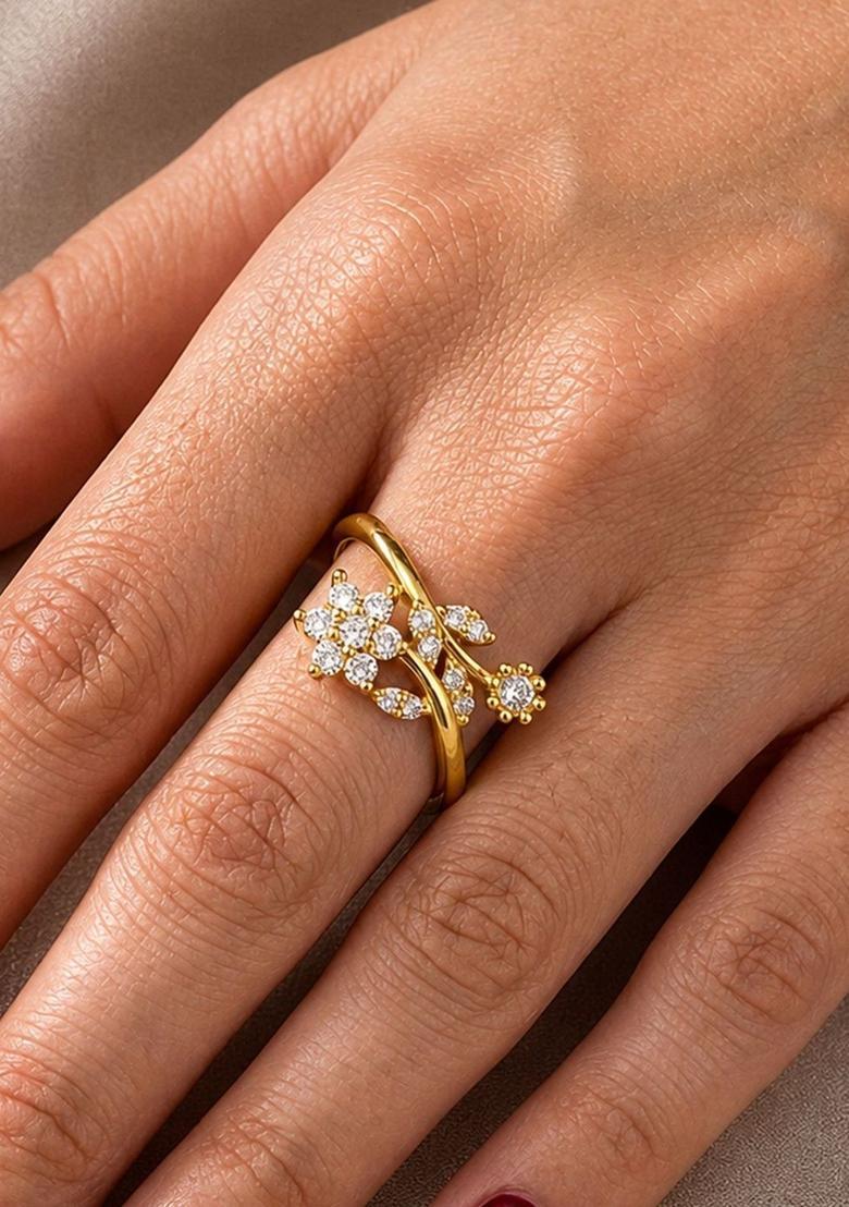 Golden Alloy Ring - Indya