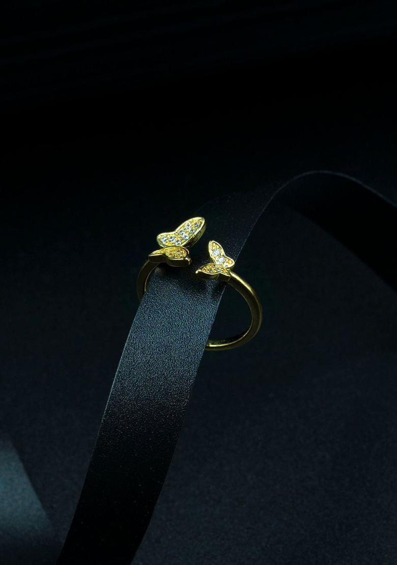 Golden Alloy Ring - Indya