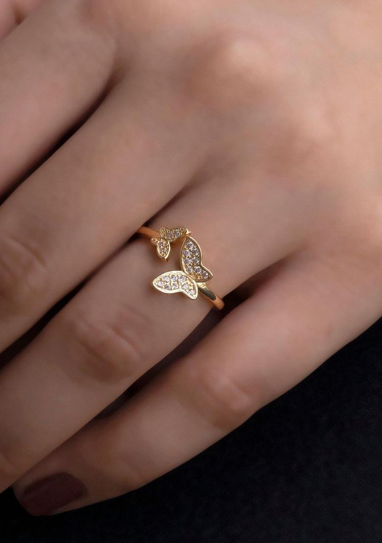Golden Alloy Ring - Indya