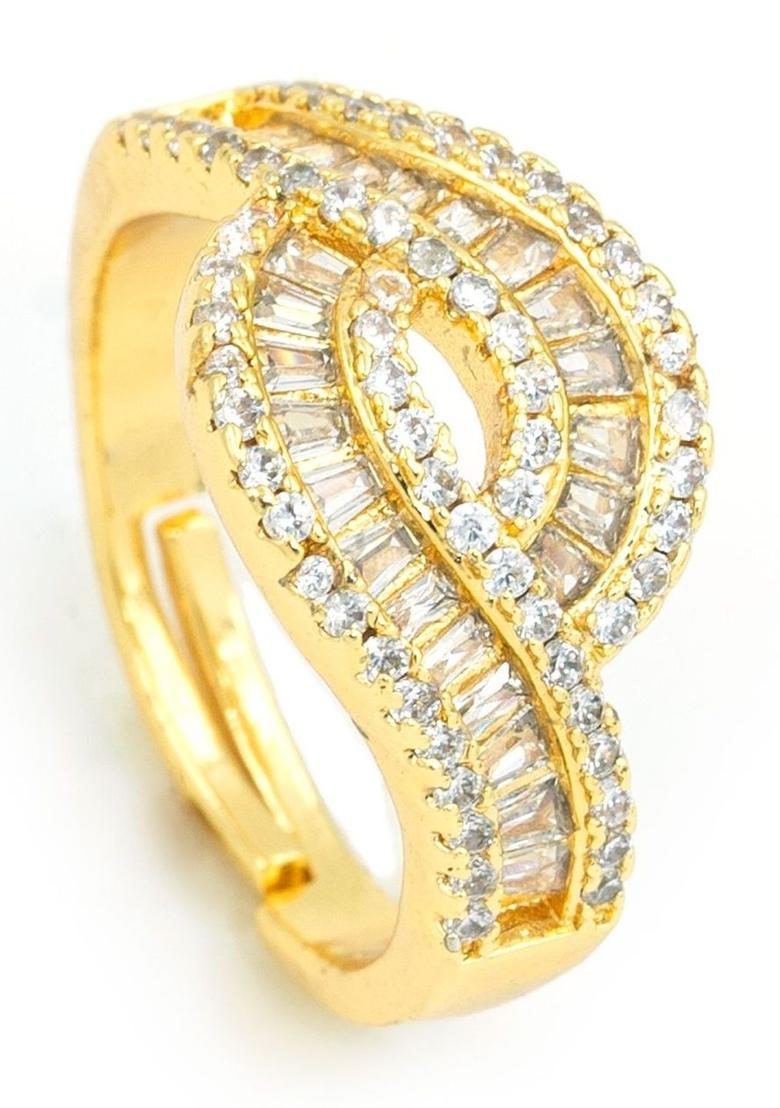 Golden Alloy Ring - Indya