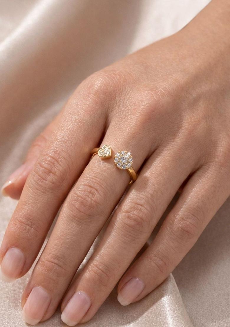 Golden Alloy Ring - Indya