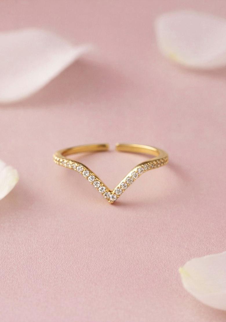 Golden Alloy Ring - Indya