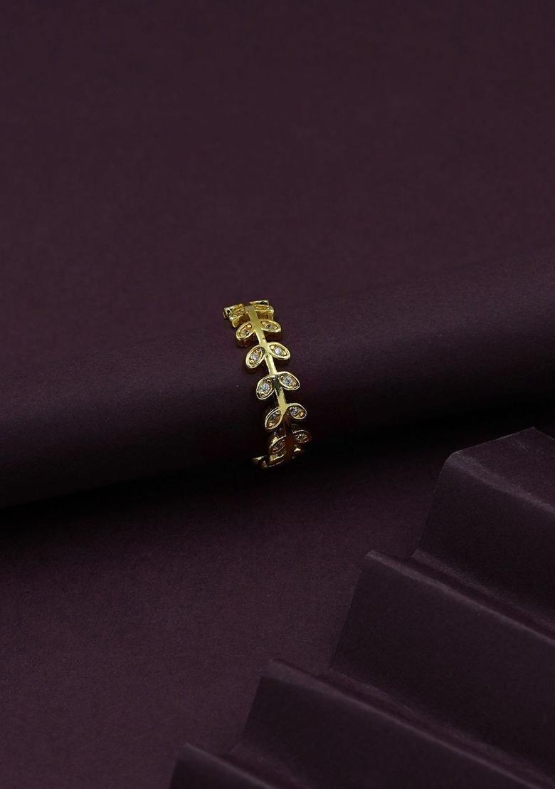 Golden Alloy Ring - Indya