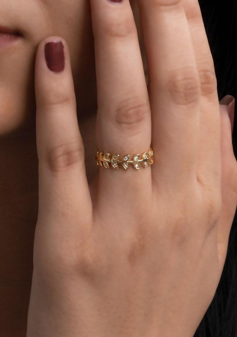 Golden Alloy Ring - Indya