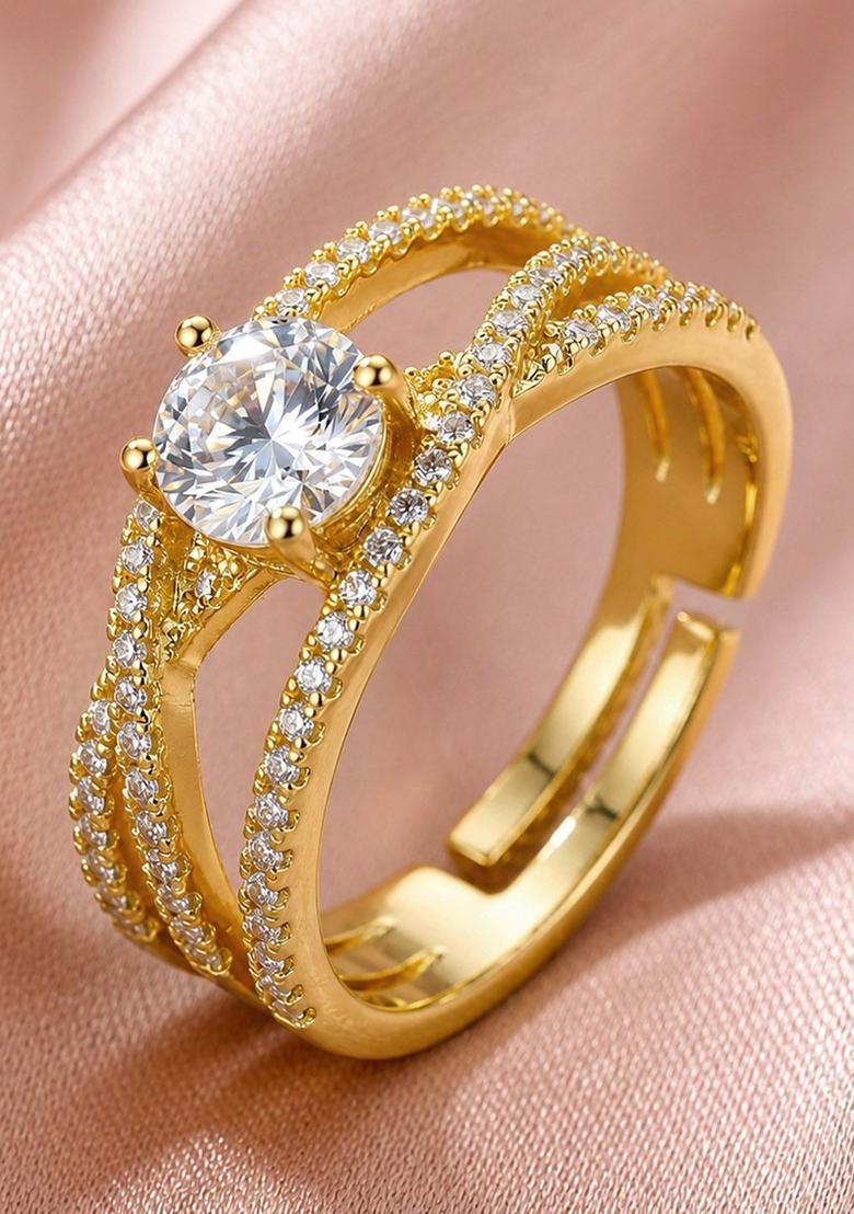 Golden Alloy Ring - Indya