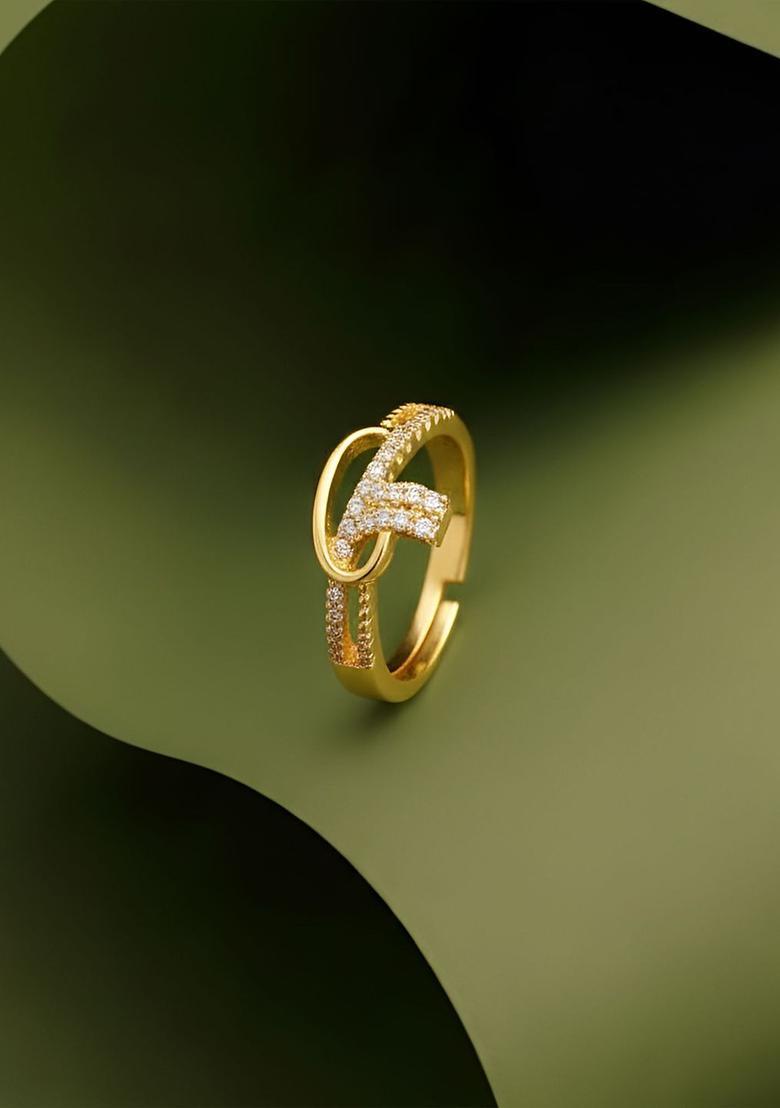 Golden Alloy Ring - Indya