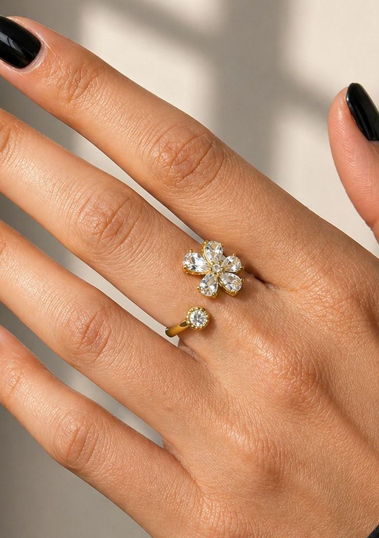 Golden Alloy Ring - Indya