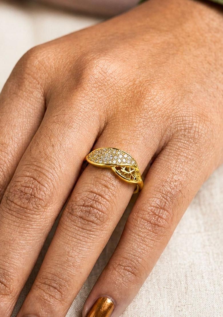 Golden Alloy Ring - Indya