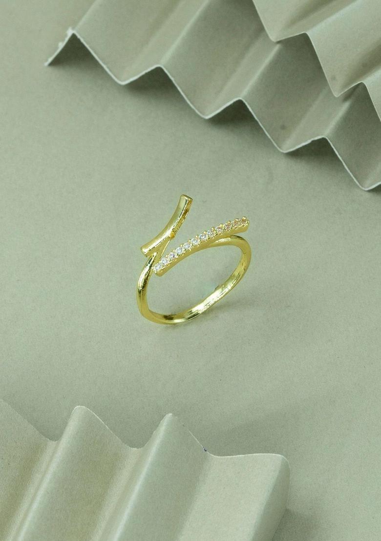 Golden Alloy Ring - Indya