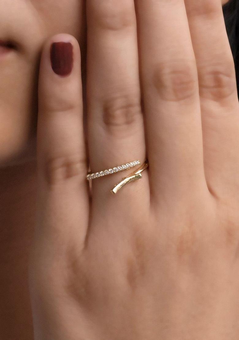 Golden Alloy Ring - Indya