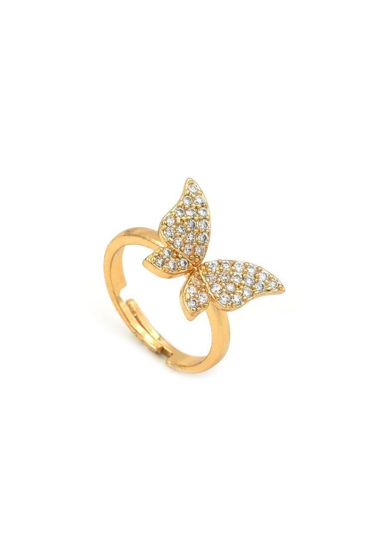 Golden Alloy Ring - Indya