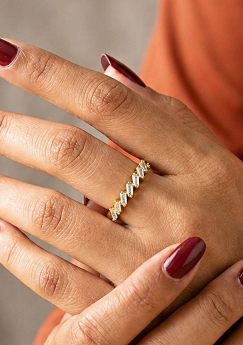 Golden Alloy Ring - Indya
