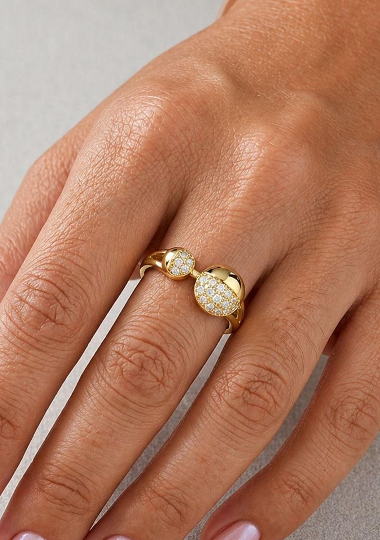 Golden Alloy Ring - Indya