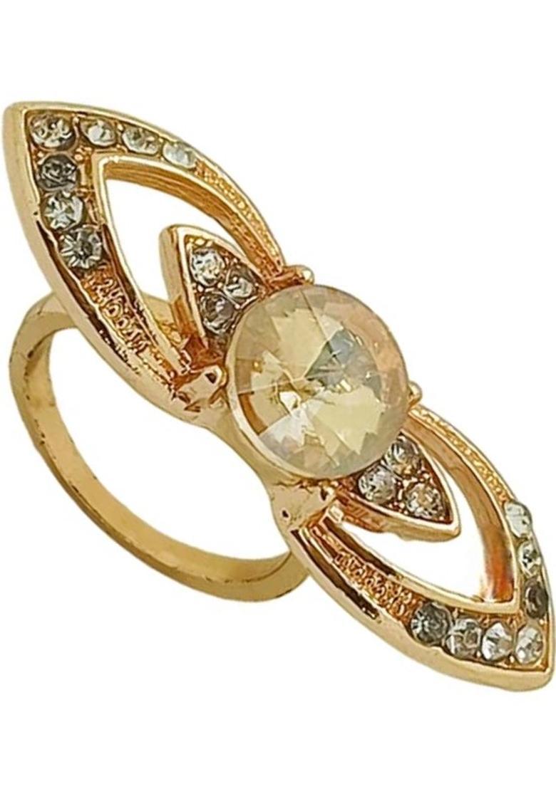 Golden Alloy Ring - Indya