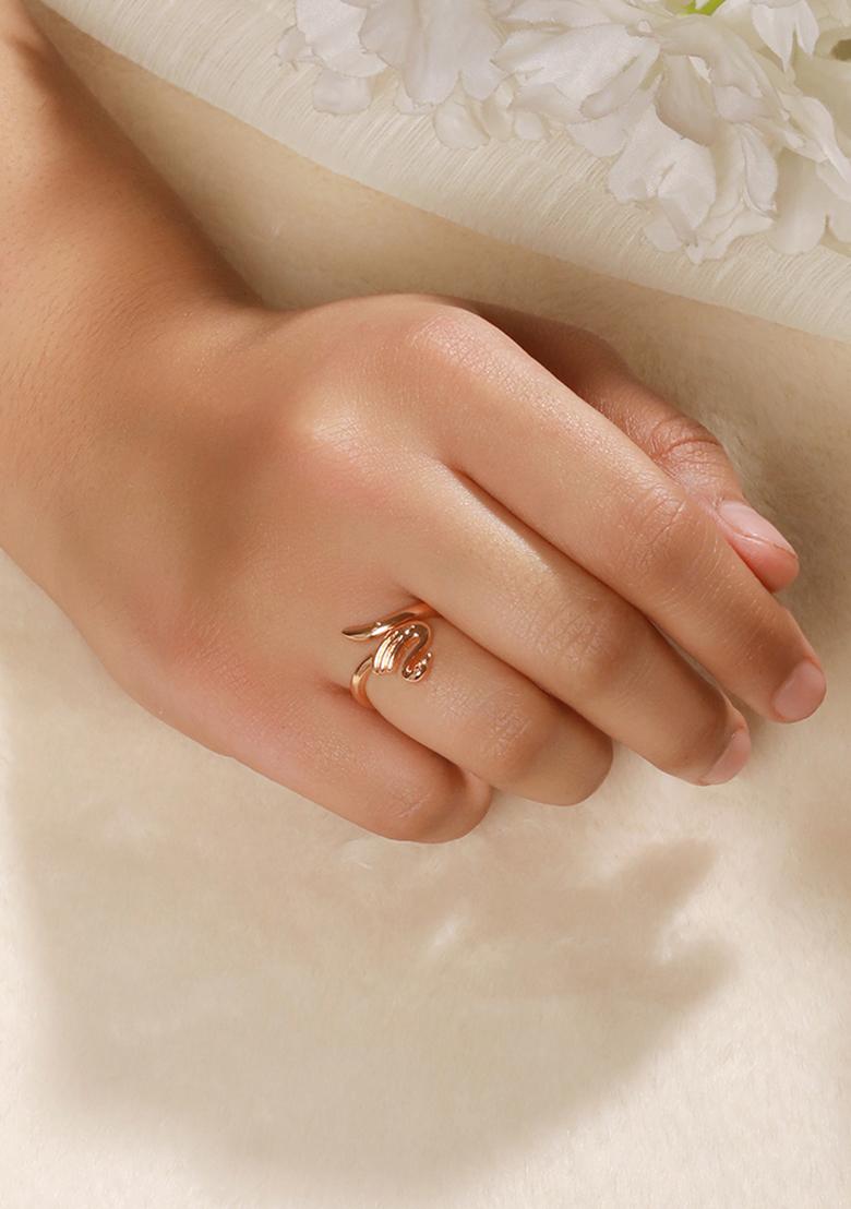 Set Of 4 Gold Plated Adjustable Finger Ring