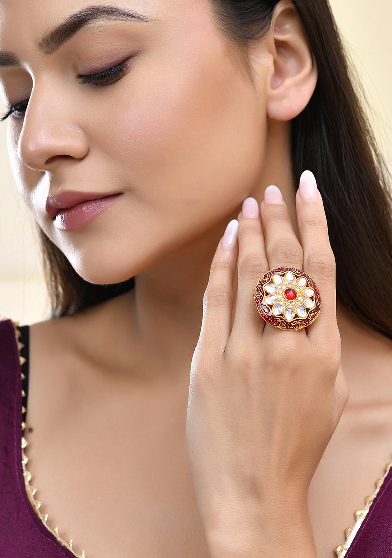 Traditional Kundan Gold Plated Rings