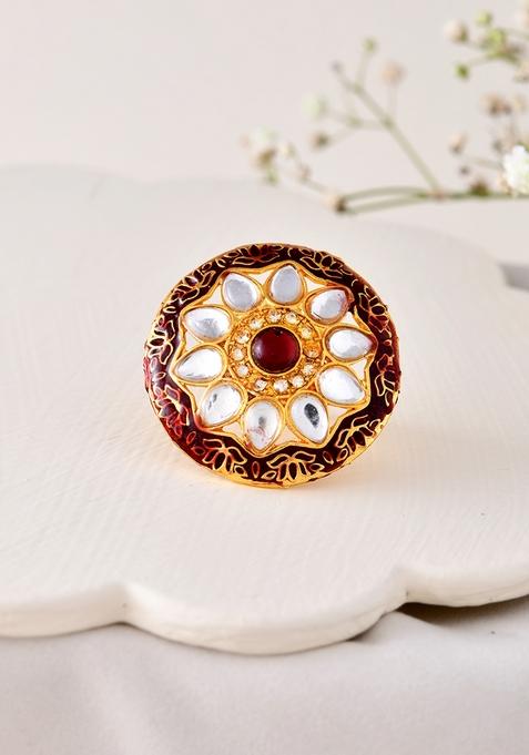 Traditional Kundan Gold Plated Rings