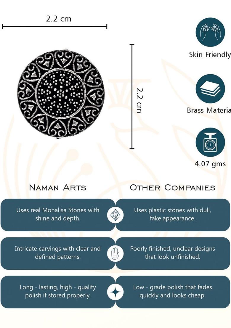 Silver Plated Oxidised Adjustable Finger Ring