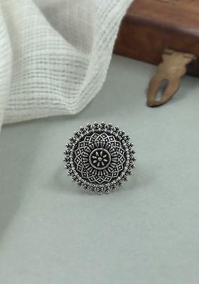 Oxidised Adjustable Finger Ring