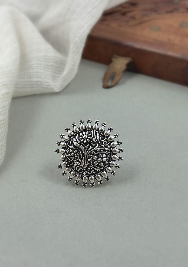 Oxidised Adjustable Skin Friendly Finger Ring