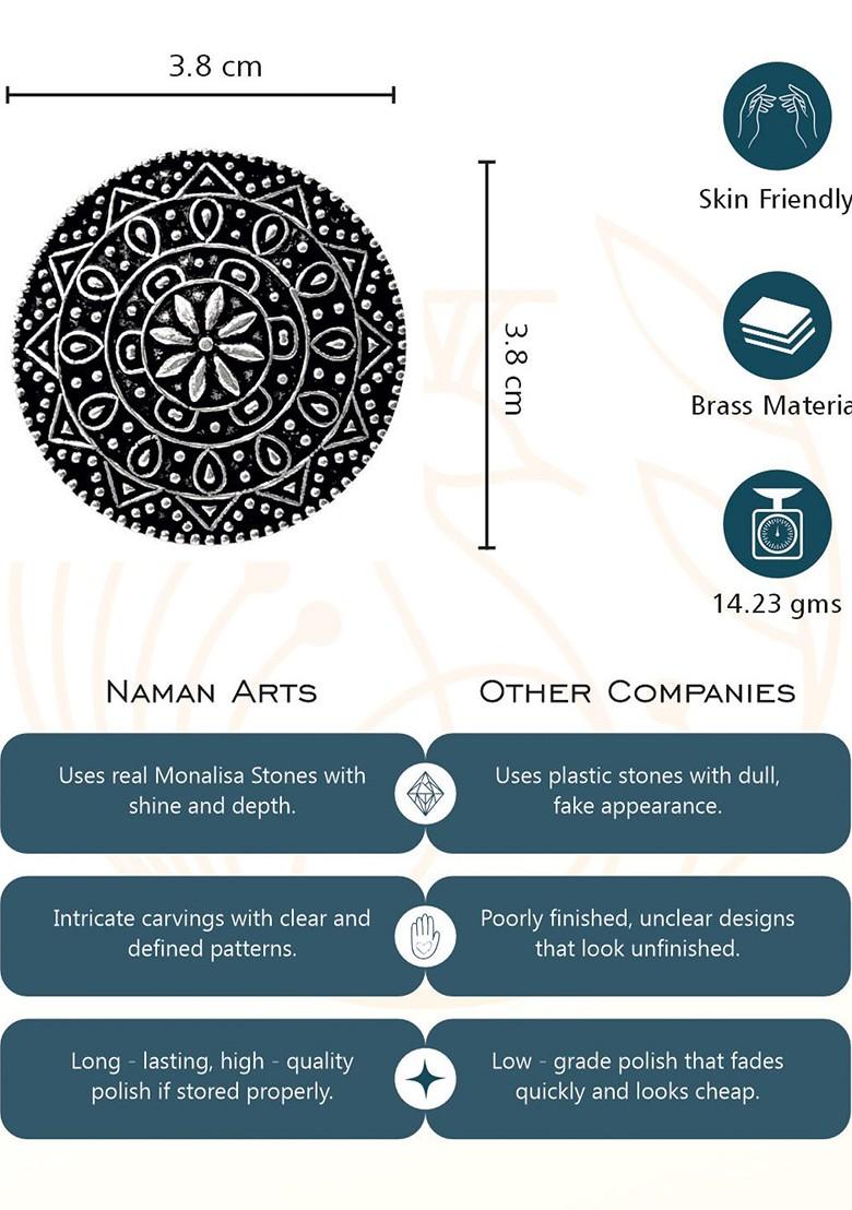 Silver Plated Oxidised Adjustable Finger Ring