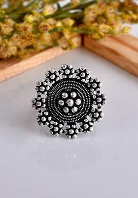 Oxidised Adjustable Skin Friendly Finger Ring