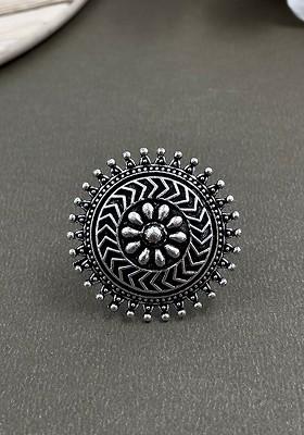 Oxidised Adjustable Skin Friendly Finger Ring