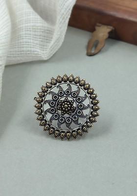 Oxidised Adjustable Skin Friendly Finger Ring