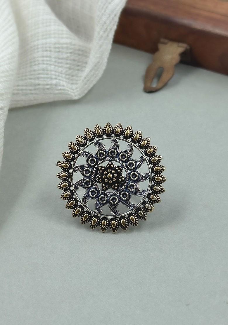 Oxidised Adjustable Skin Friendly Finger Ring