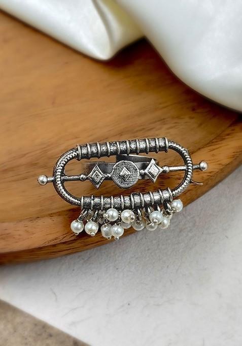 Oxidised Beaded Adjustable Skin Friendly Finger Ring