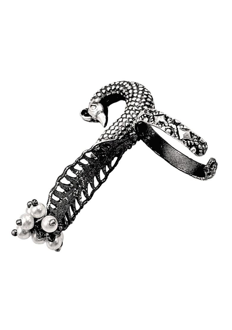 Silver Plated Oxidised Finger Ring