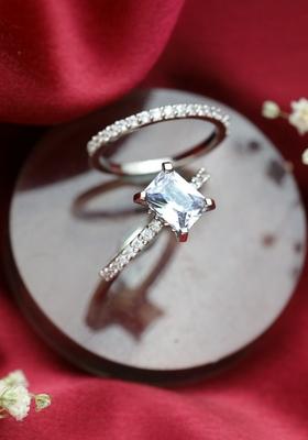 Silver Plated Silver Toned White Kundan Studded Finger Ring