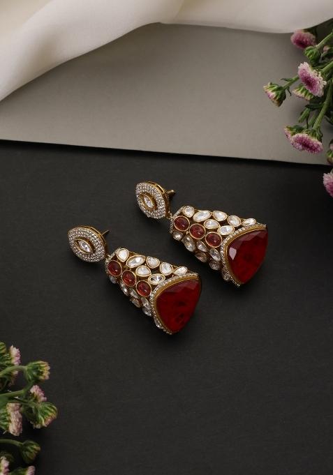 Golden Brass Earrings Set