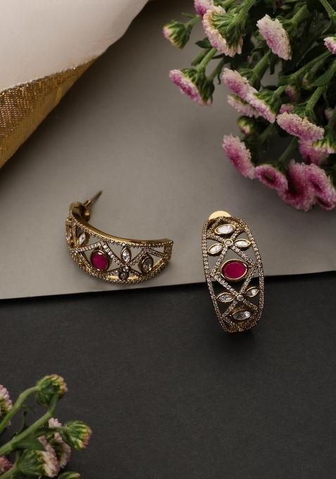 Golden Brass Earrings Set