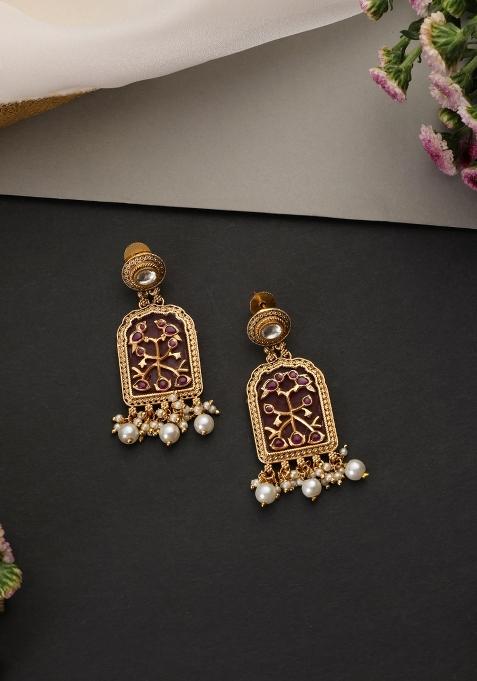 Golden Brass Earrings Set