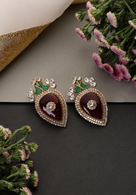 Golden Brass Earrings Set