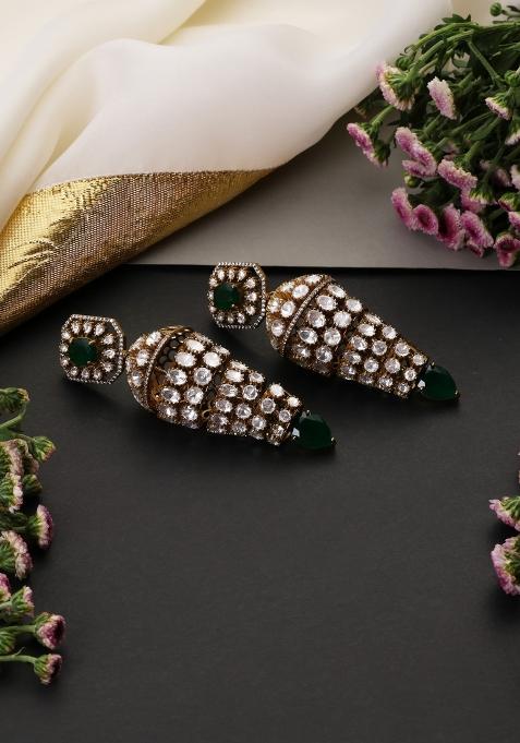 Golden Brass Earrings Set