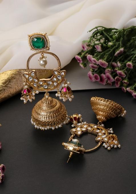 Golden Brass Earrings Set