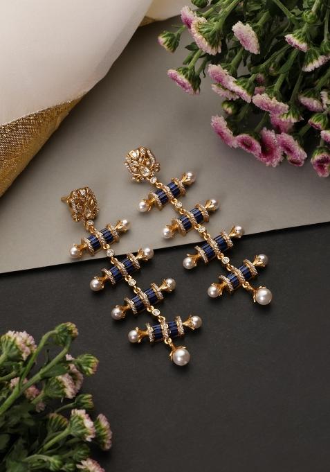 Golden Brass Earrings Set