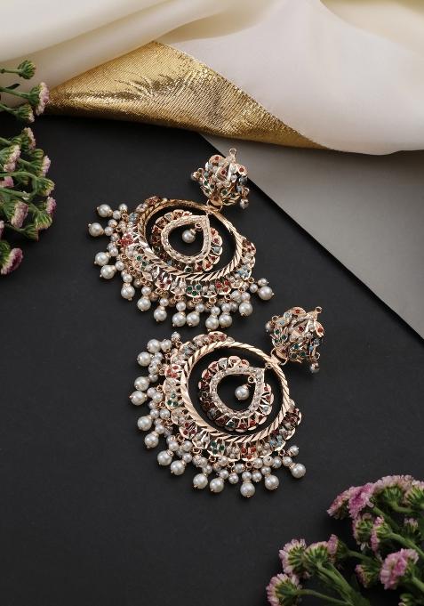 Golden Brass Earrings Set