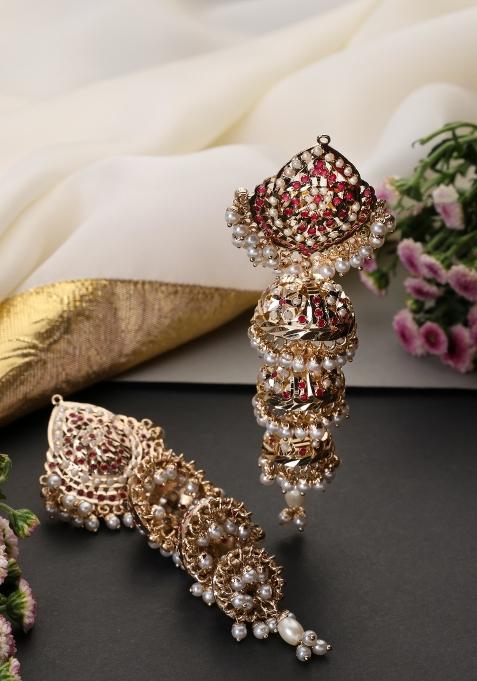 Golden Brass Earrings Set